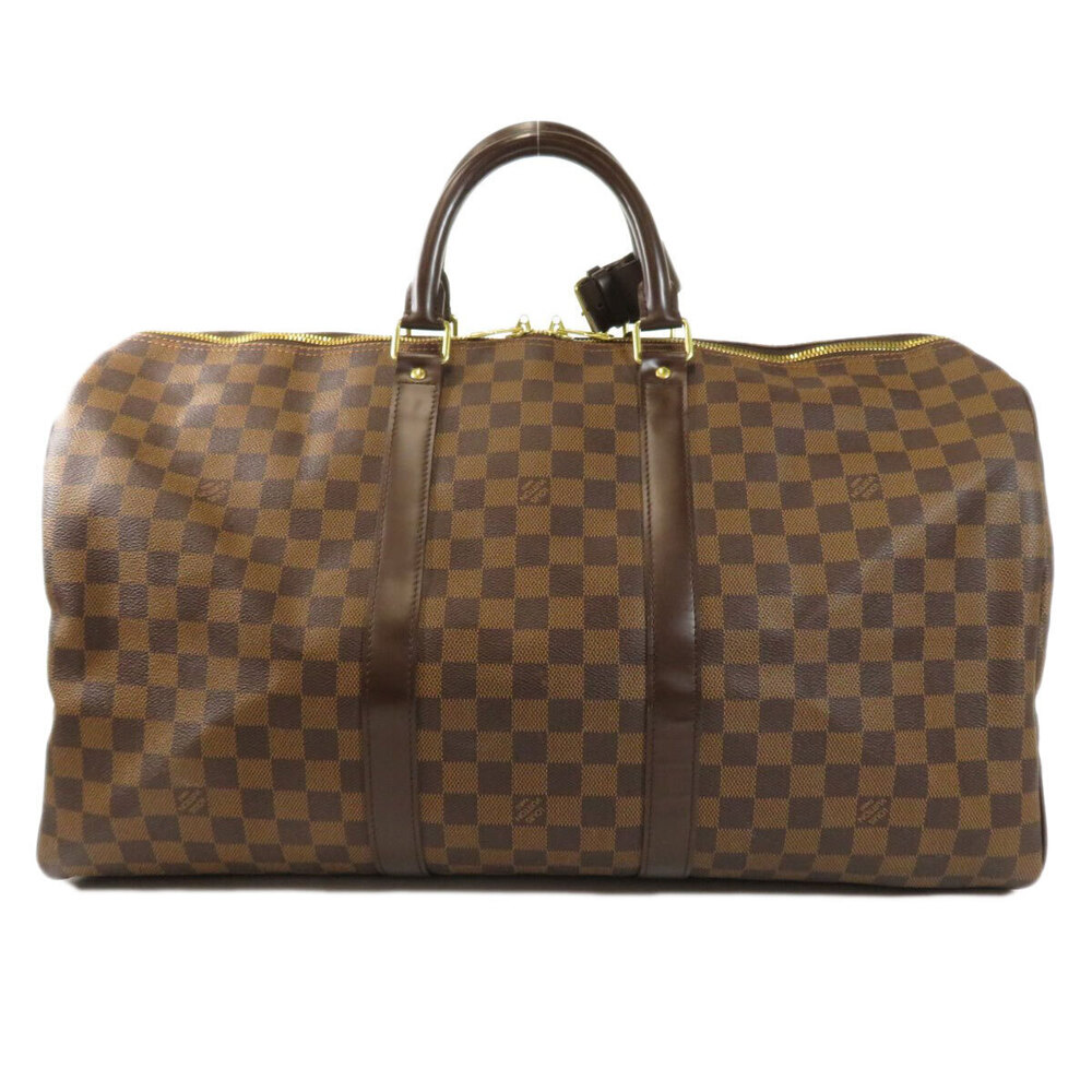 Louis Vuitton Bag Canvas Boston Keepall Damier Brown